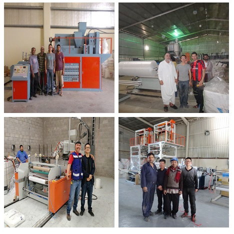 instalar máquina de filme stretch na fábrica do cliente.