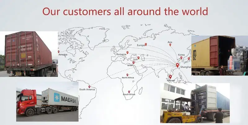 máquinas exportadas para todo o mundo.